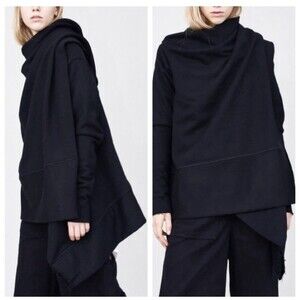 OAK NYC Open Front Wrap Draped Cardigan Heavy Sweatshirt Womens Oversized Medium